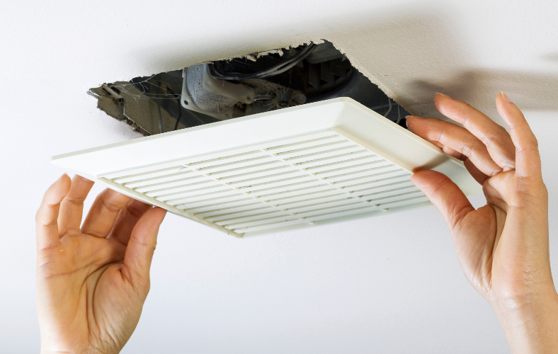 disassemble bathroom vent fan